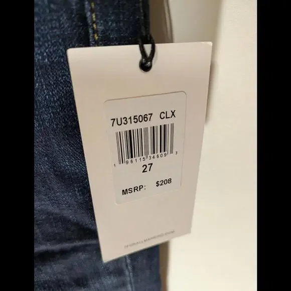 NWT $208 Womens 7 For All Mankind Original Bootcut CLX Denim Blue Jeans Size 27 - Picture 3 of 5